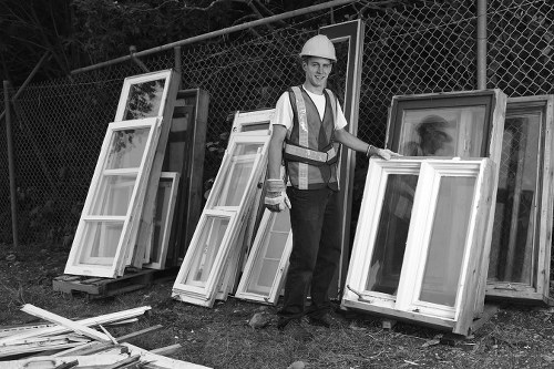 Construction site with waste removal services in Carshalton