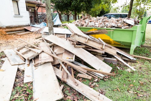 Large skip ready for waste disposal in Carshalton